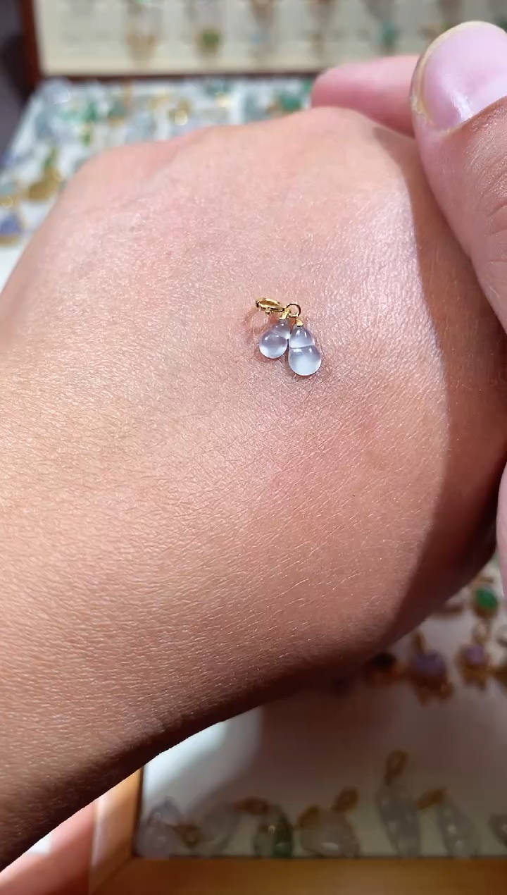 吊坠(不含链)18K金镶嵌翡翠111111