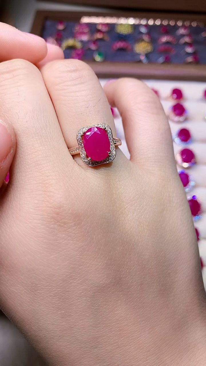 【闪购商品】红宝石戒指银S925镶嵌000