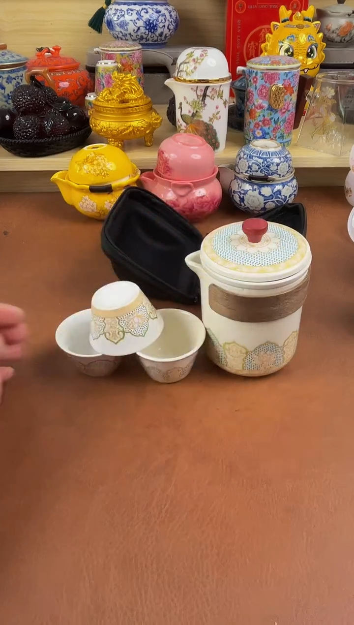 陶瓷茶具摆件旅行套组
