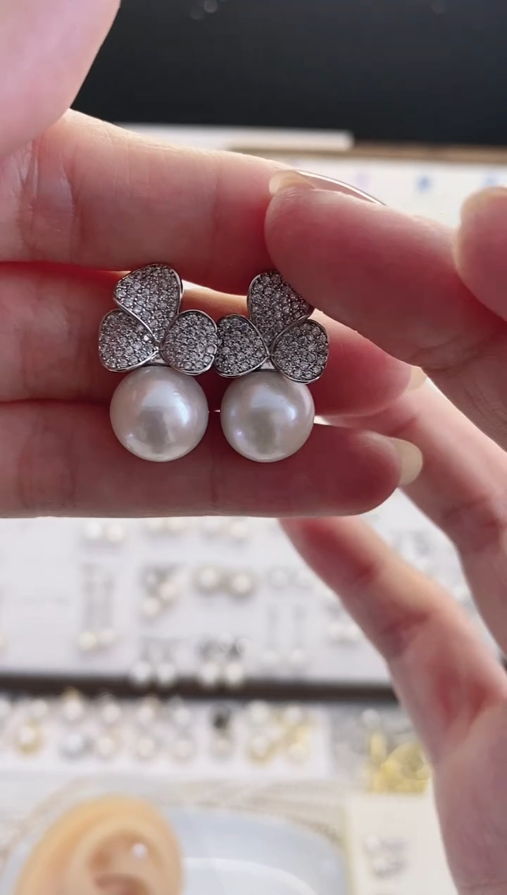 合金耳饰淡水珍珠41圆珠默认微瑕12mm