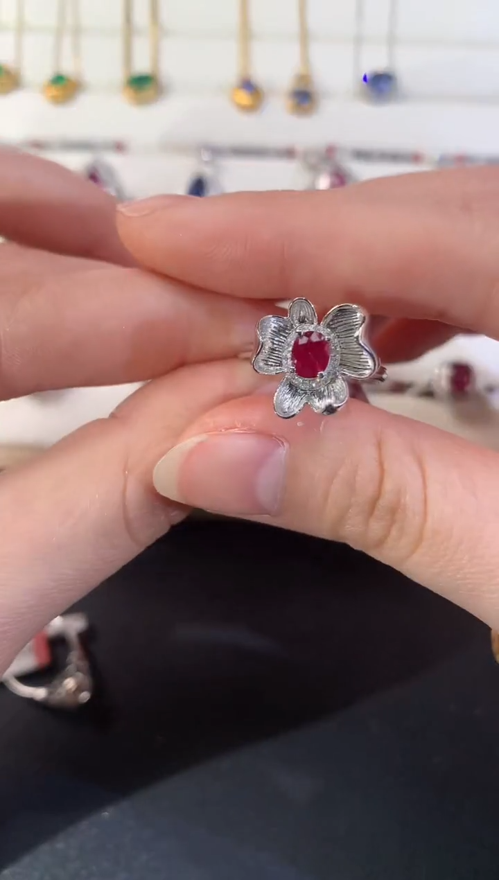 【闪购商品】红宝石戒指18K金镶嵌Z696|4580