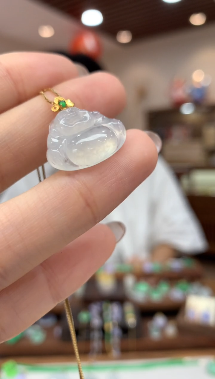 【闪购商品】翡翠18K金镶嵌吊坠(不含链)佛公