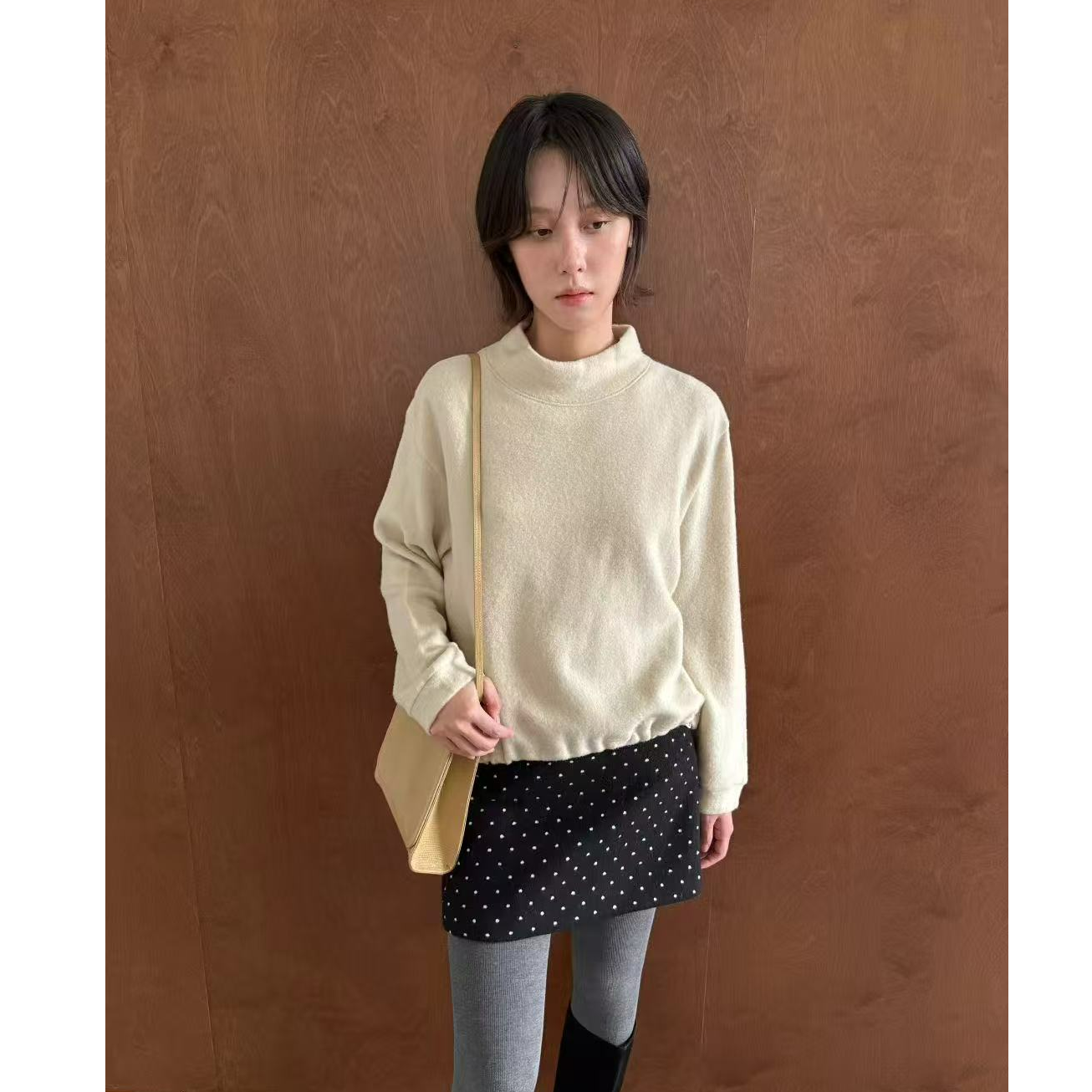 十三行ALLO FU-冬季福秒极简纯色长袖上衣#23902-A