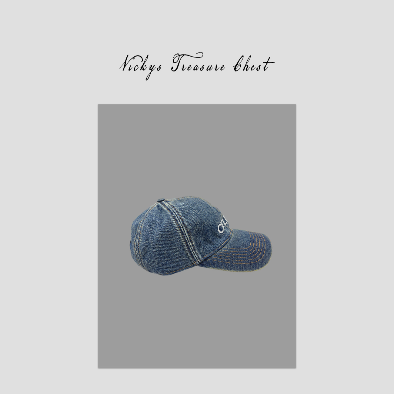 Lisa同款 字母刺绣水洗做旧通勤日常百搭遮阳牛仔布鸭舌帽7575