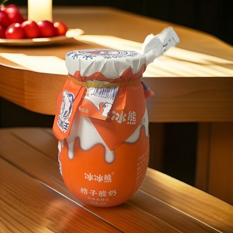 短保15天【保质期至2025.7.3】北冰洋冰冰熊桔子酸奶180g*4瓶
