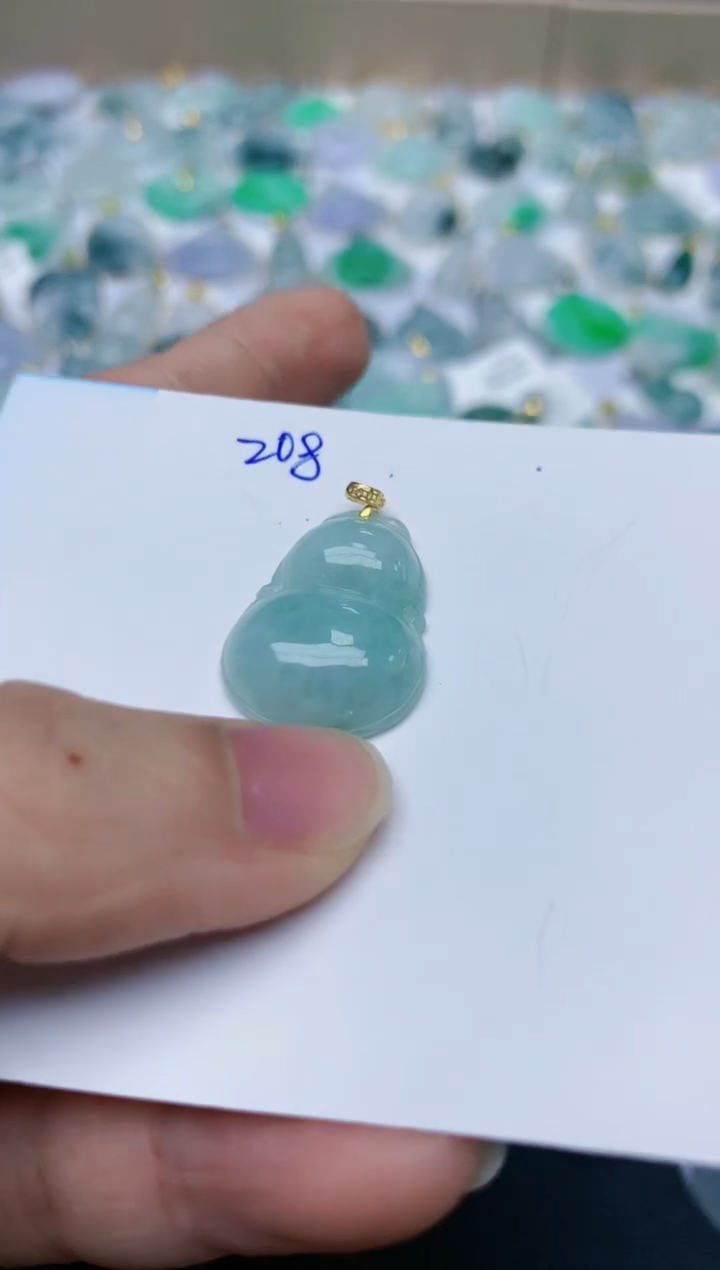 【闪购商品】翡翠颈饰18K金镶嵌天然翡翠A货    208