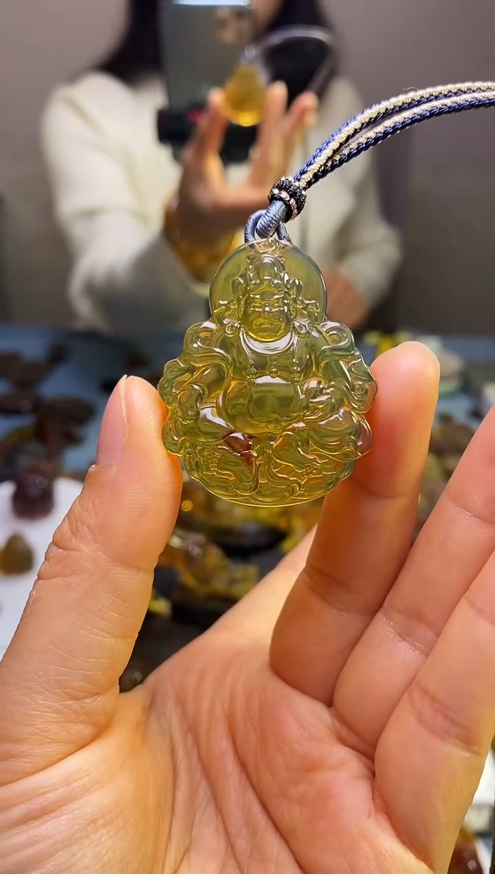 【闪购商品】琥珀颈饰未镶嵌SN1-56（黄财神）