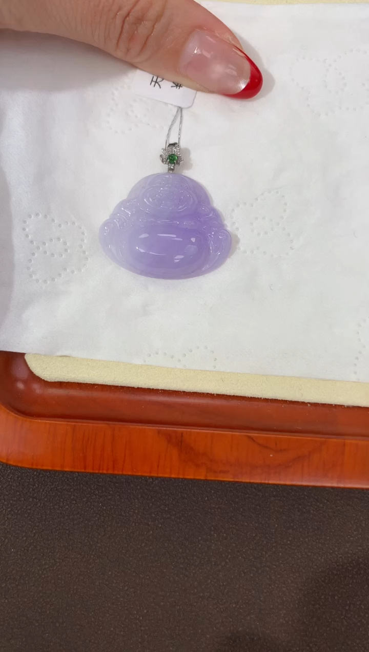 【闪购商品】翡翠颈饰18K金镶嵌天然缅甸a货翡翠