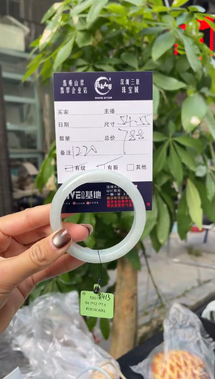 未镶嵌手镯翡翠G 54正圈 1220