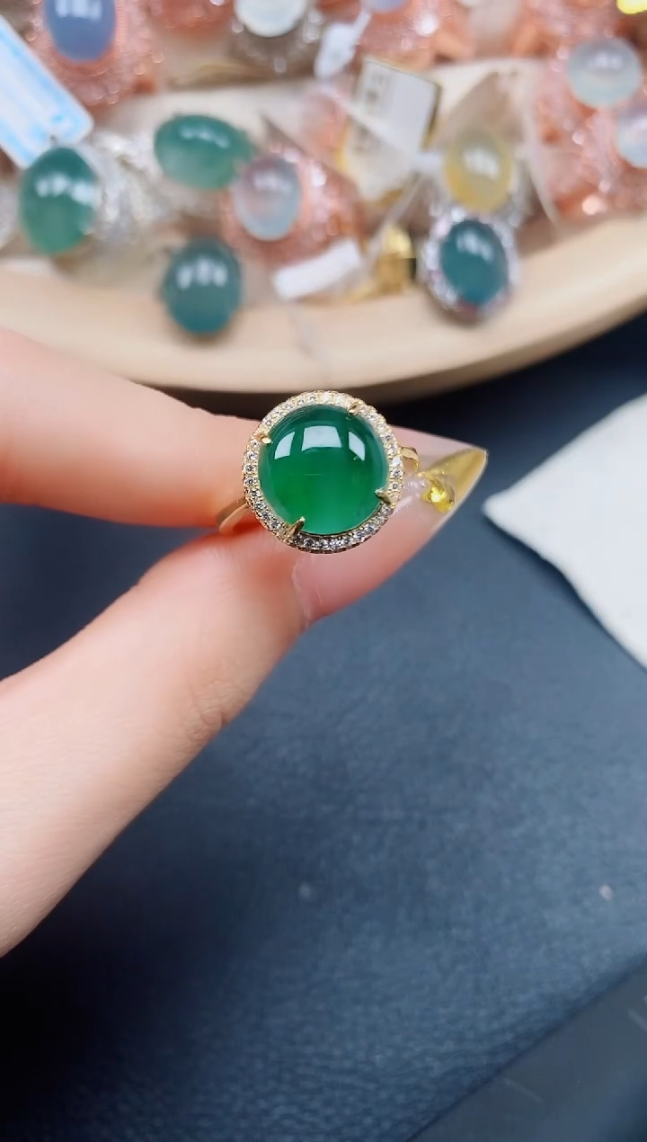 【闪购商品】翡翠戒指银S925镶嵌翡翠