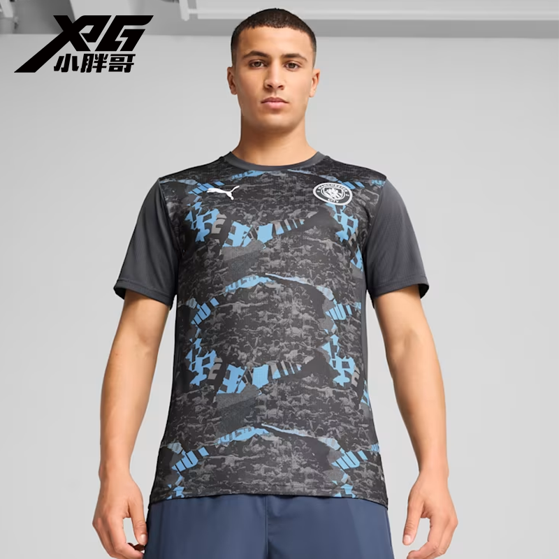 小胖哥XPG彪马24-25曼城赛前球衣热身短袖运动足球服779155-74