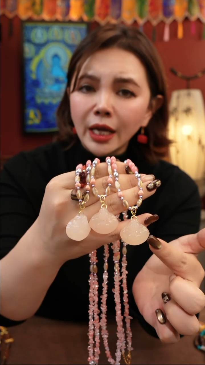 非金属无抱抱佛藕粉项链