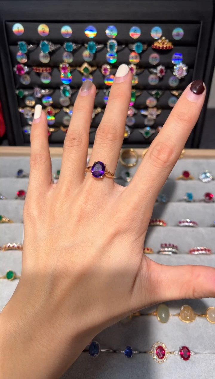 【闪购商品】紫晶戒指银S925镶嵌0000