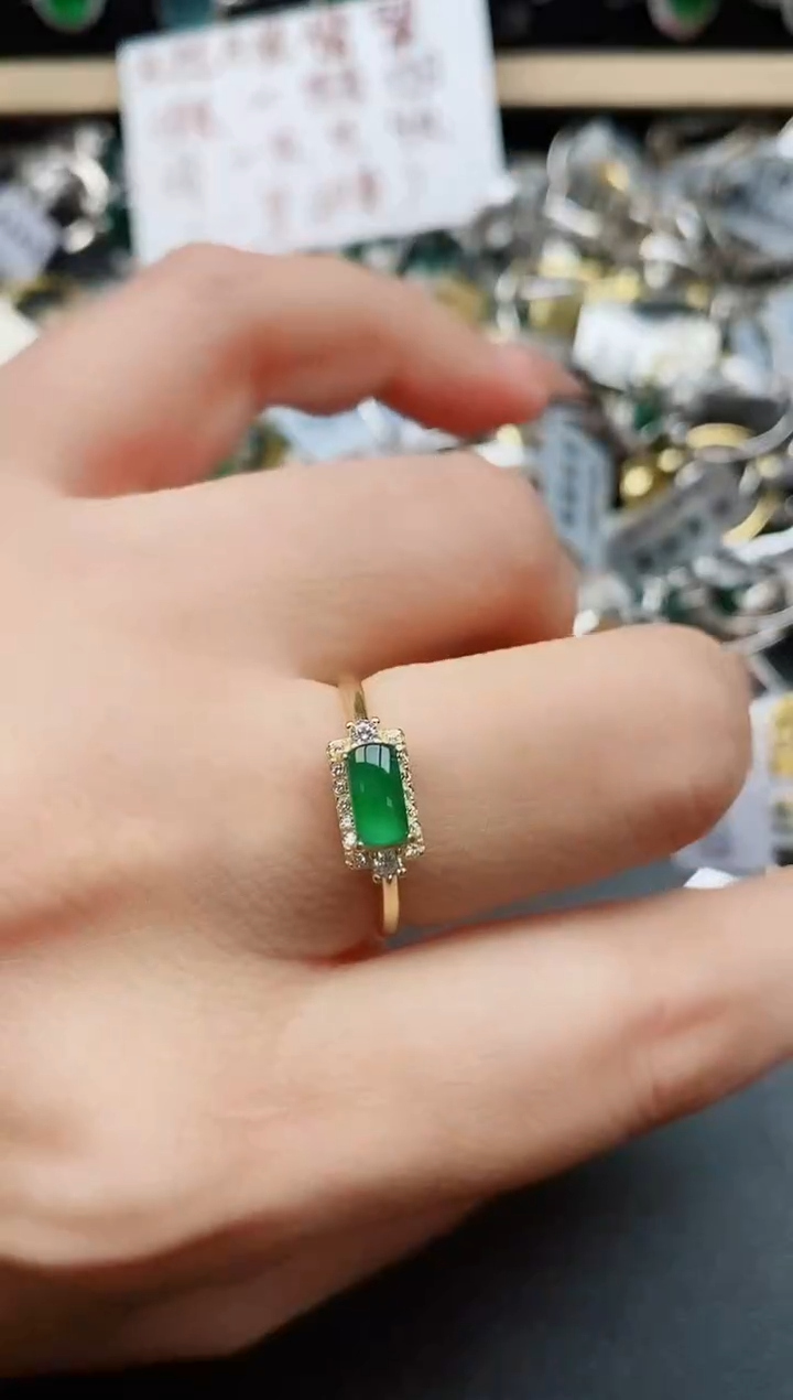 翡翠戒指银S925镶嵌321321