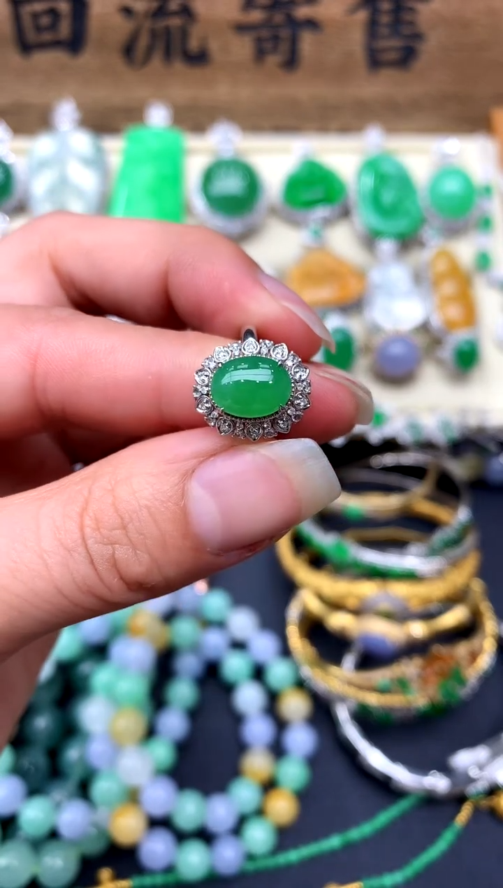 【闪购商品】翡翠戒指18K金镶嵌122-中国好珍宝