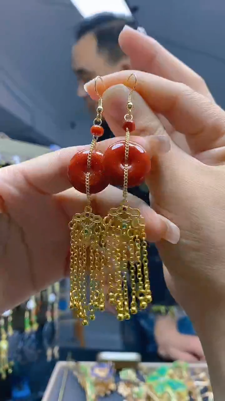 【闪购商品】翡翠耳饰合金43翡翠耳钩