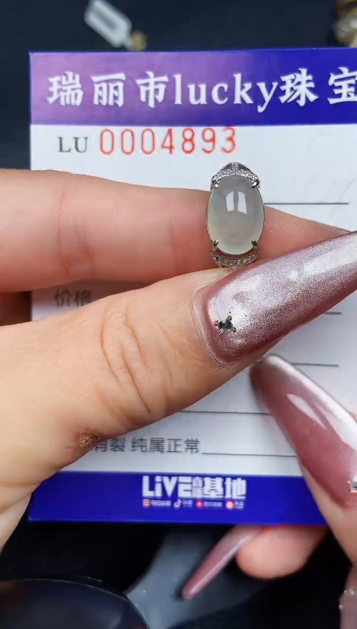 翡翠银S925镶嵌颈饰4893