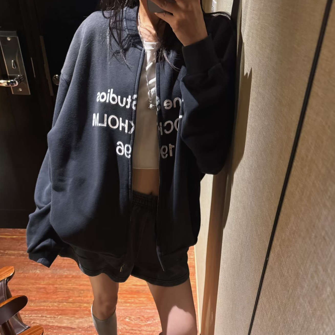 字母印花棒球服外套女秋季新款美式复古宽松显瘦设计感卫衣上衣