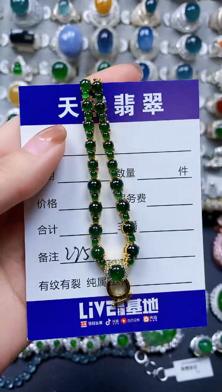 【闪购商品】翡翠颈饰银S925镶嵌0225
