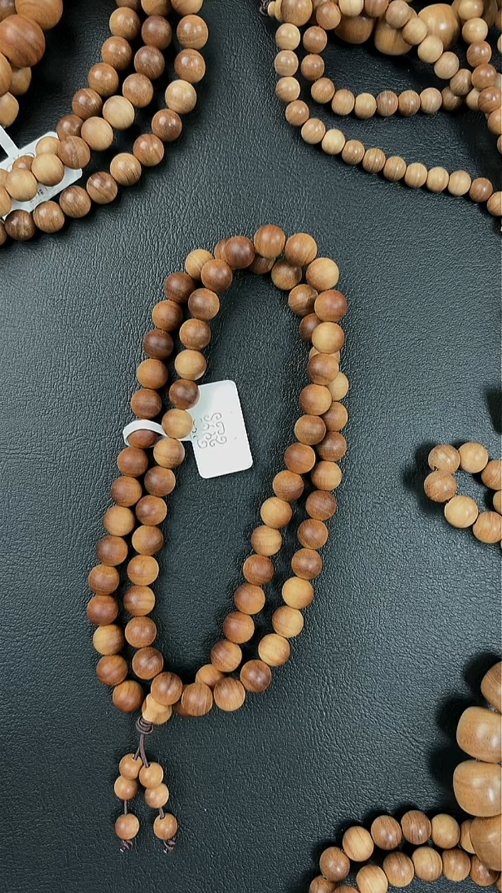 檀香木手串/手链小*金印度正区老山檀08*69沉水单圈