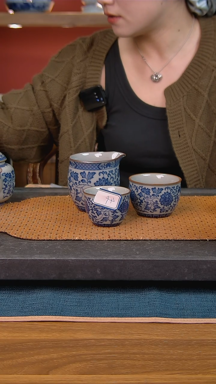 清*简装家用款件套 老陶泥开片纹陶瓷茶具