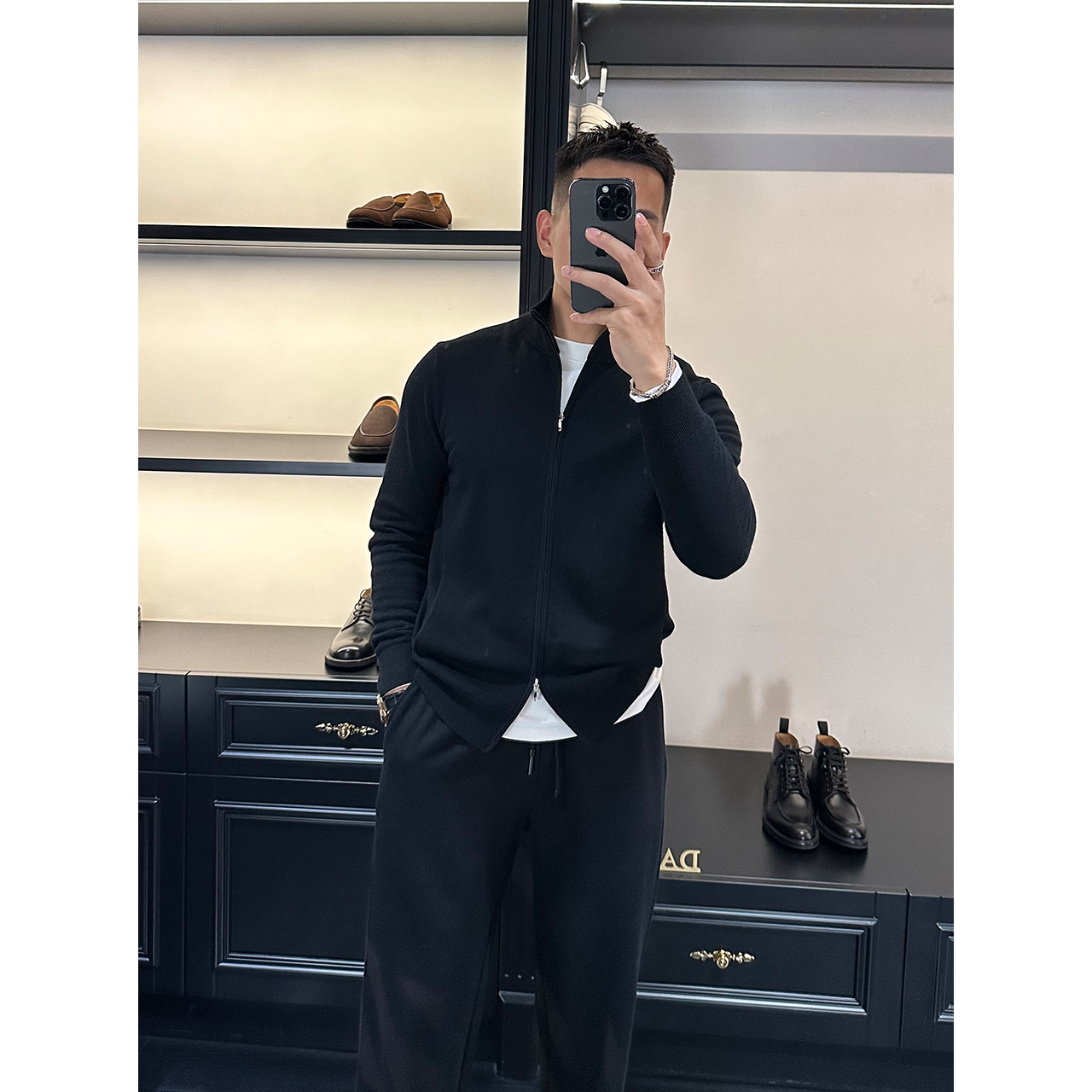 DAN LANG 390# 精致双拉链两贴口袋开衫外套