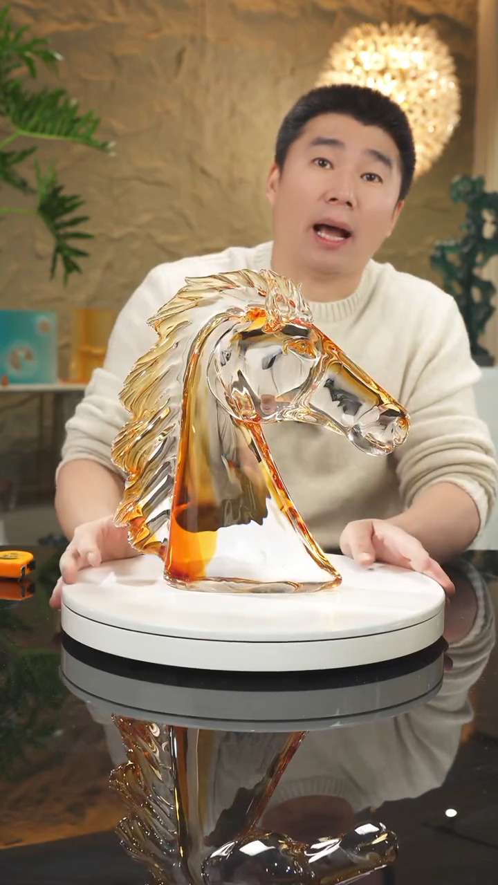 【闪购商品】摆件设计款琥珀马头摆件小号