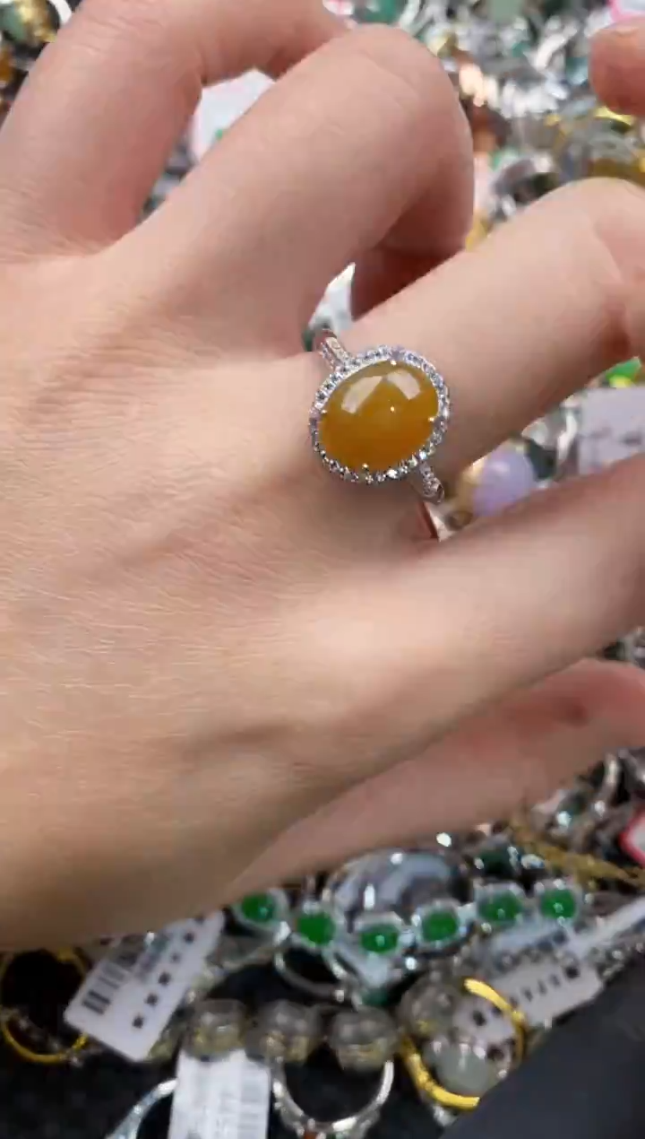 银S925镶嵌戒指翡翠555                   7