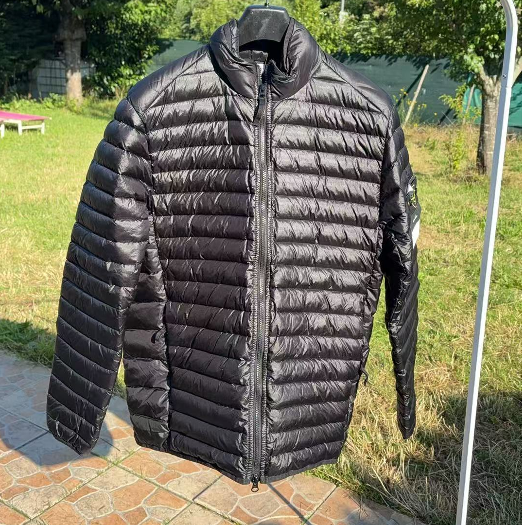 【巴黎直邮】STONE ISLAND石头岛男款黑色轻薄拉链绗缝羽绒服781541