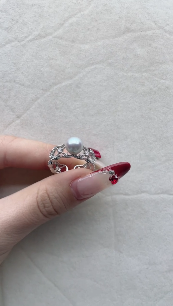 【闪购商品】海水珍珠戒指银S925镶嵌Y6