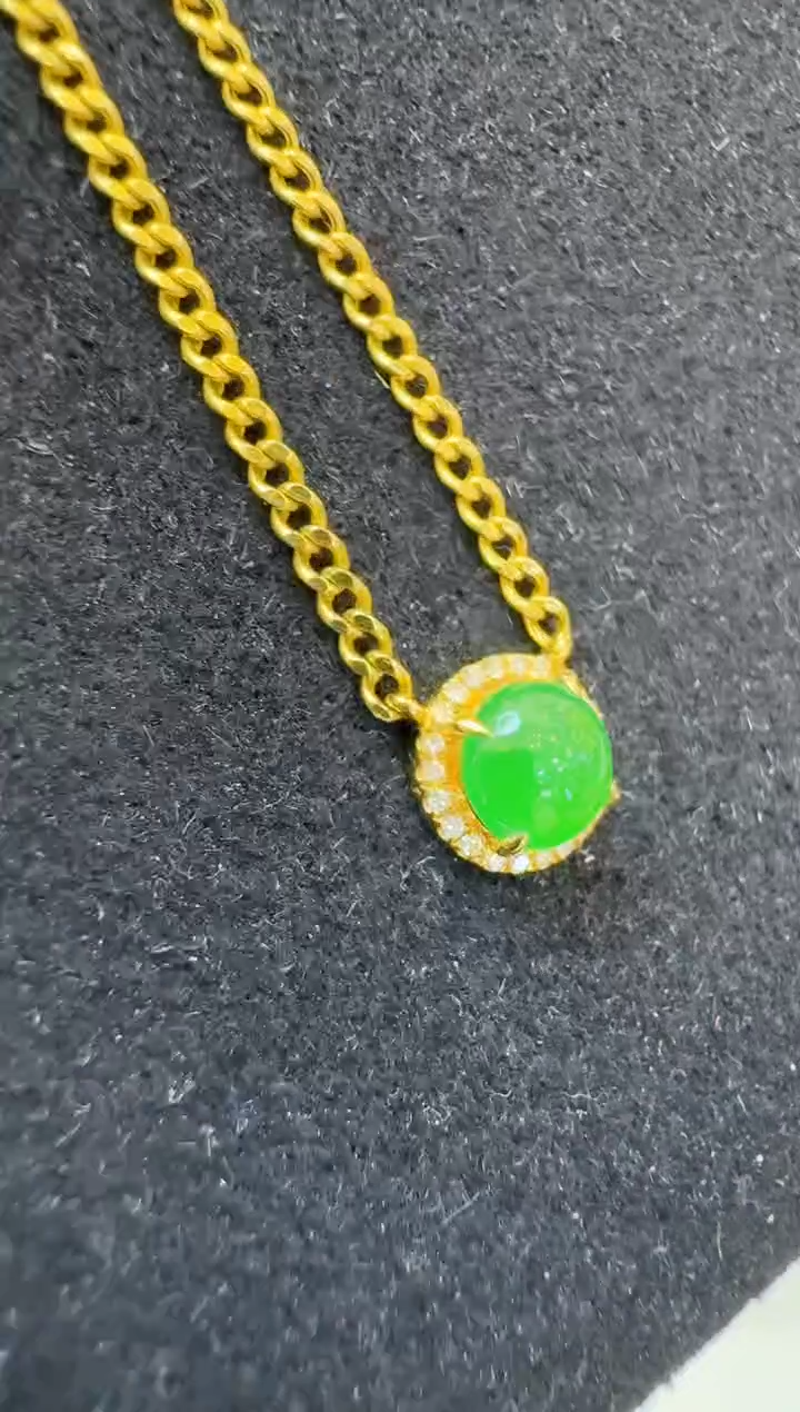 翡翠18K金镶嵌套链多样性团购发一件