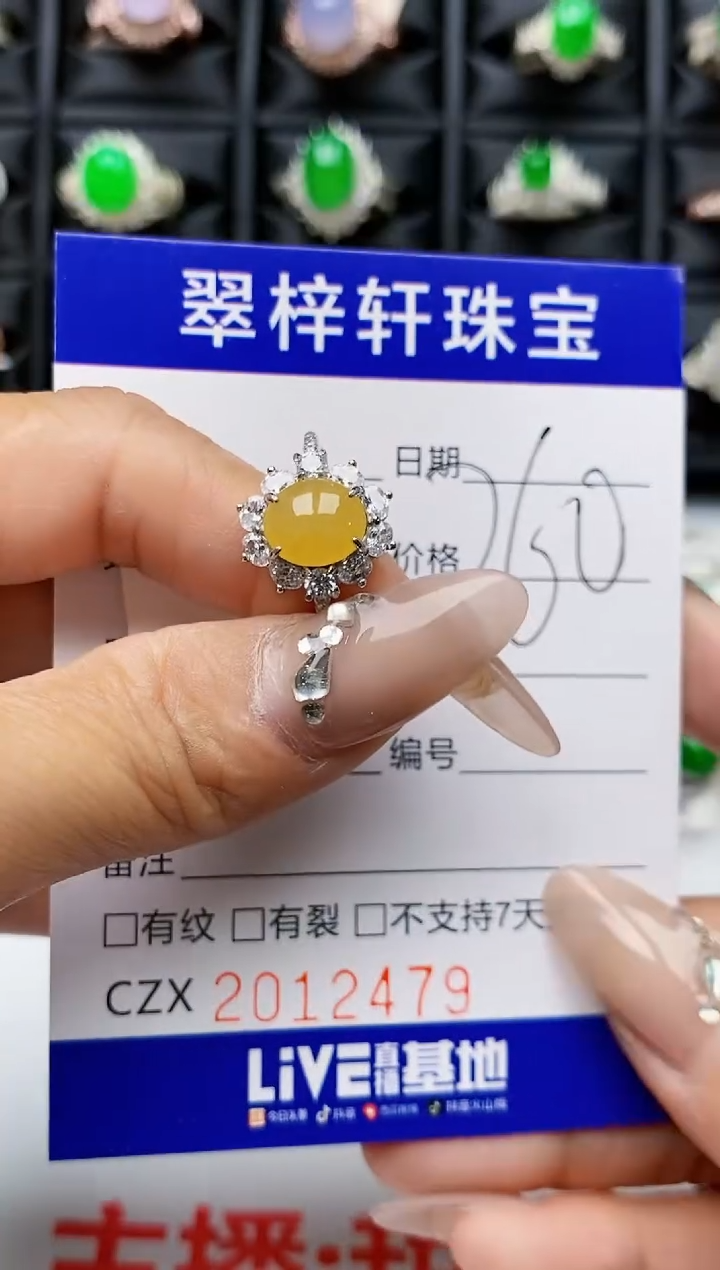 【闪购商品】翡翠戒指银S925镶嵌2479