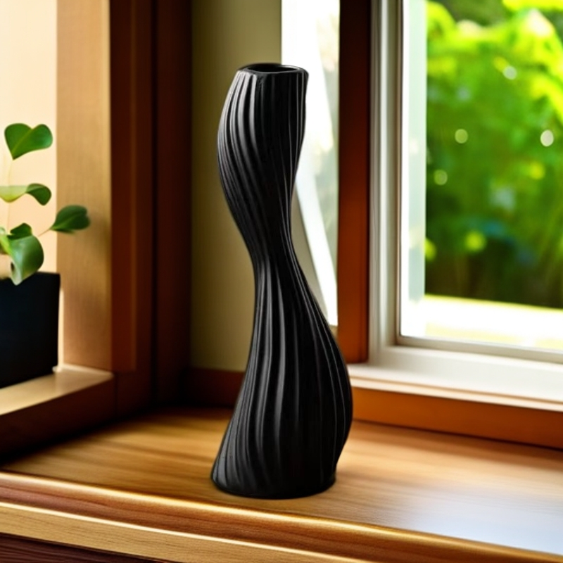 S型小蛮腰天鹅颈插花瓶北欧装饰花器花瓶精致高级感家居摆件陈