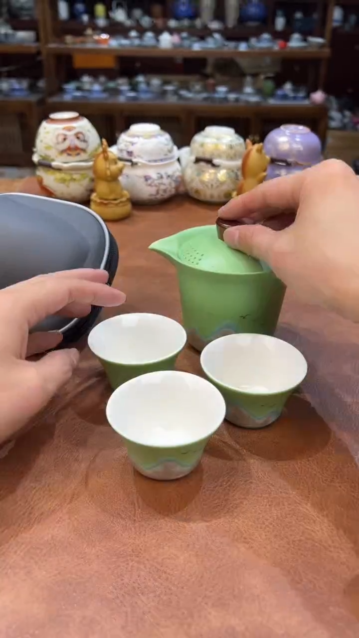 真的很便宜会开片的旅行茶具