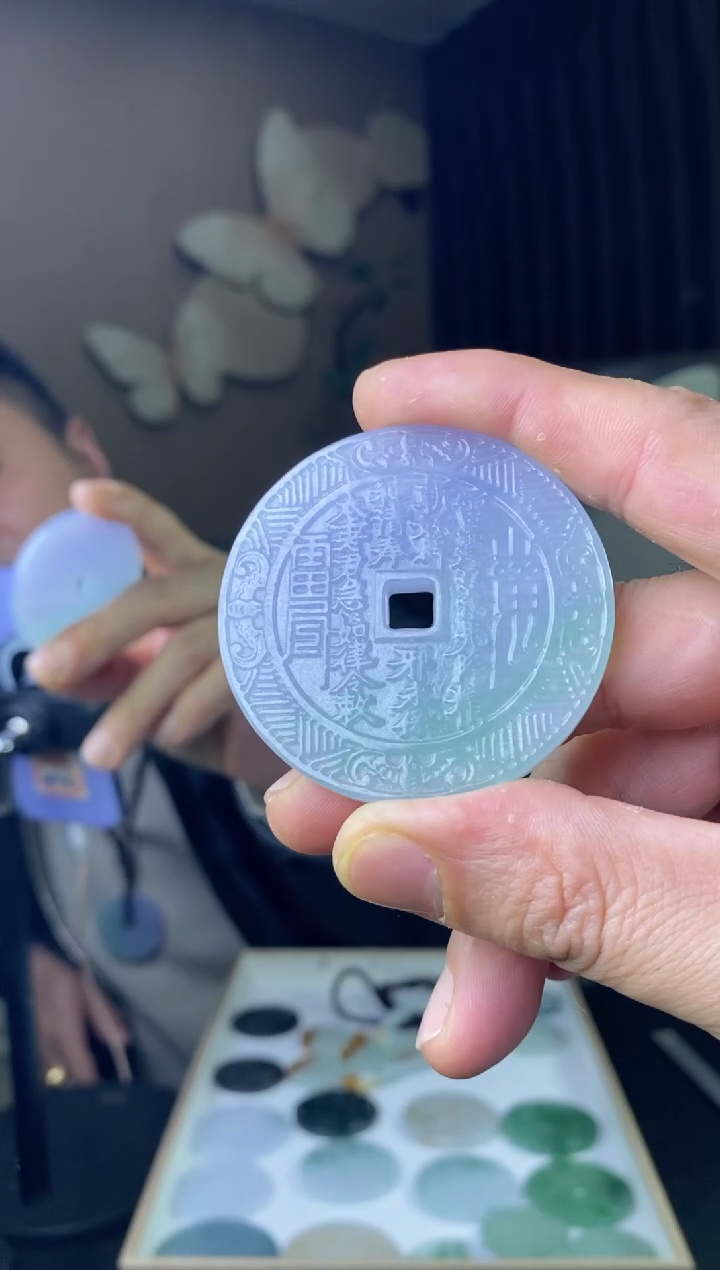 【闪购商品】翡翠颈饰未镶嵌山鬼花钱6（发货一个）