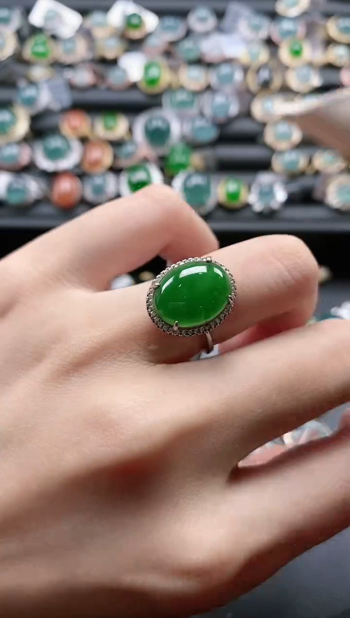 【闪购商品】翡翠戒指银S925镶嵌51511