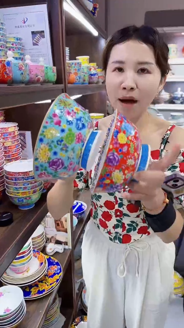 瓷片6英寸面碗2个景德镇陶瓷