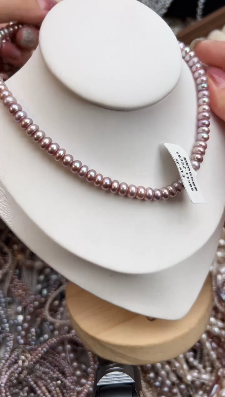 未镶嵌29淡水珍珠算盘珠*无核紫色多样性发一6mm左右