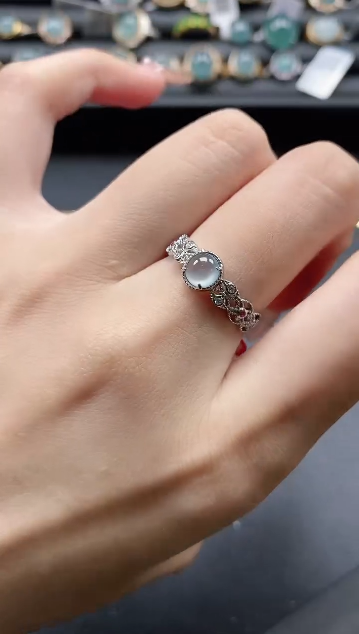 【闪购商品】翡翠戒指银S925镶嵌1111-