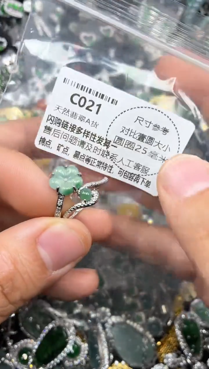 颈饰未镶嵌翡翠C021戒指