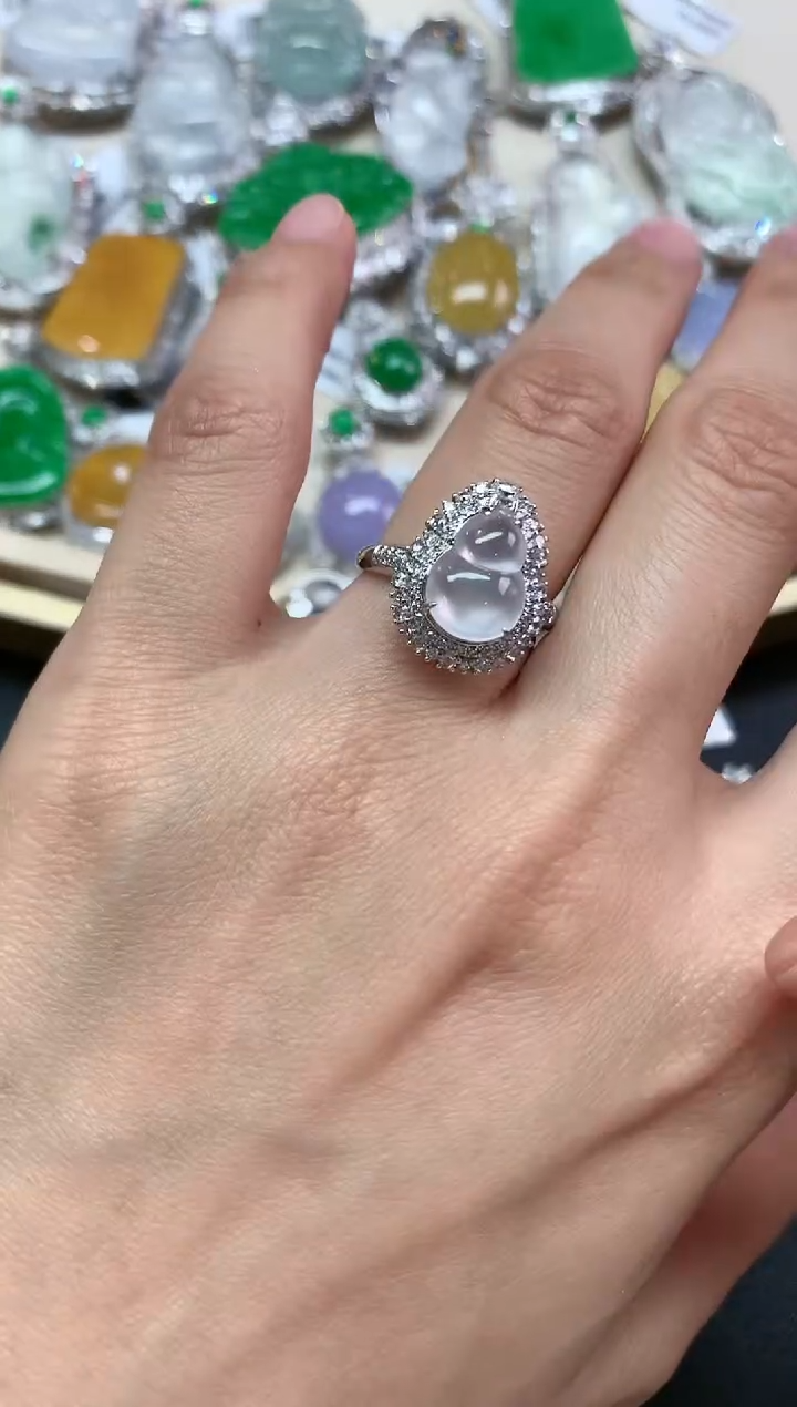 【闪购商品】翡翠戒指18K金镶嵌Q185|9800