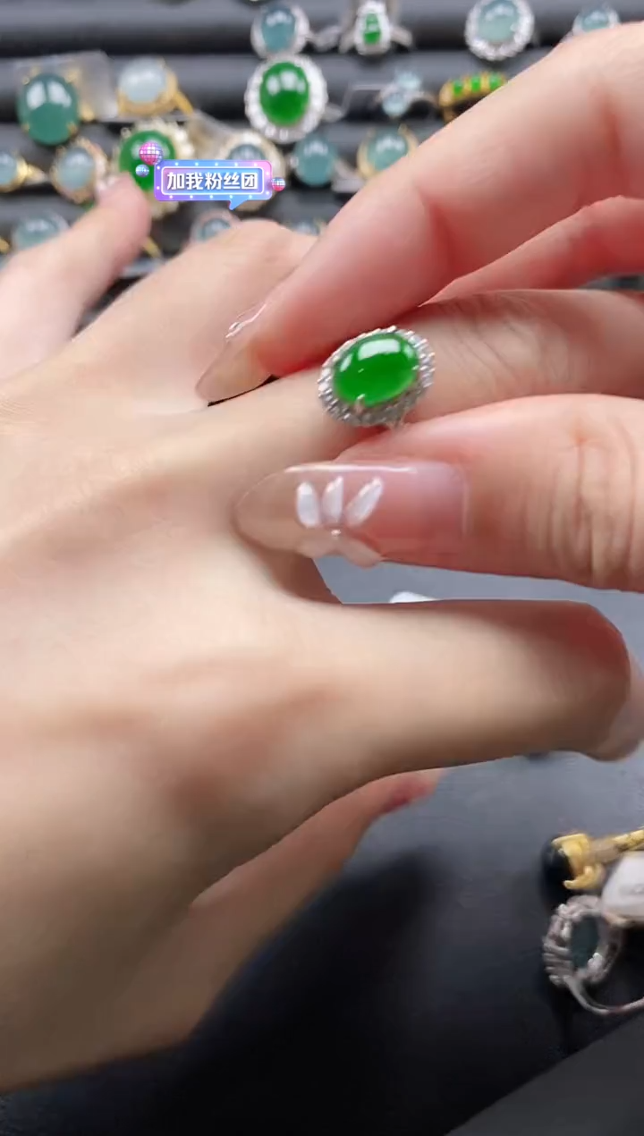 【闪购商品】翡翠戒指银S925镶嵌1111