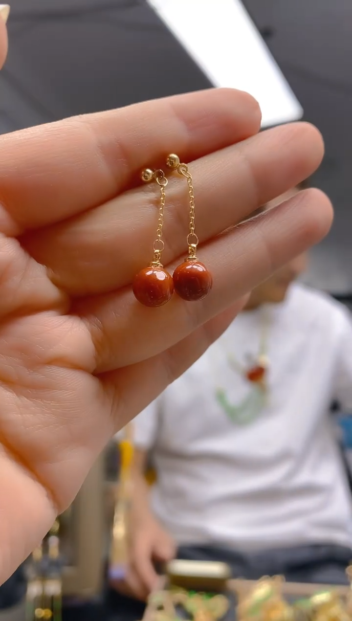翡翠合金耳饰0359翡翠耳钉