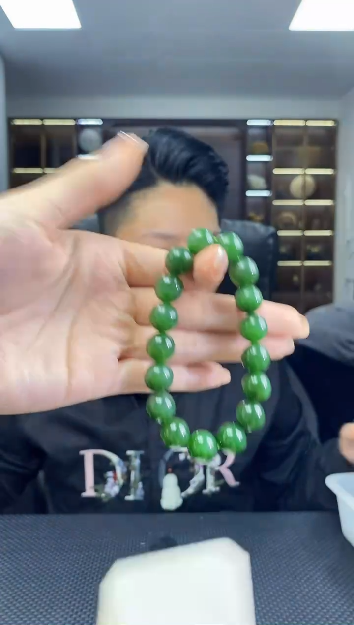 未镶嵌手串和田玉卡12圆珠