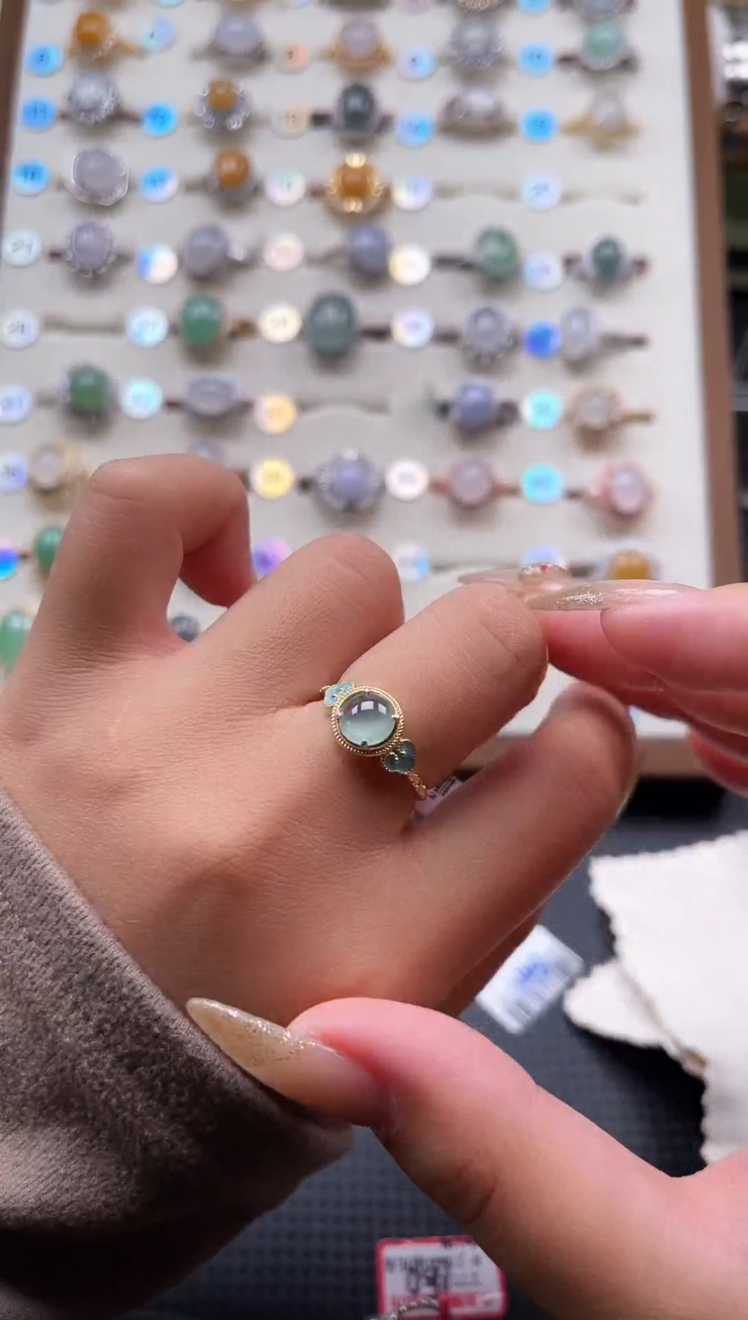 【闪购商品】翡翠戒指银S925镶嵌天然A货翡翠戒指