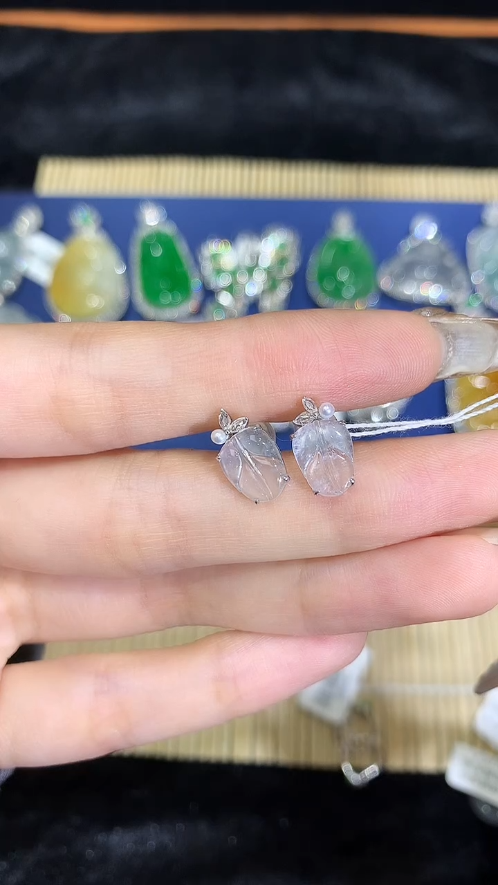 【闪购商品】翡翠耳饰18K金镶嵌翡翠耳饰CY