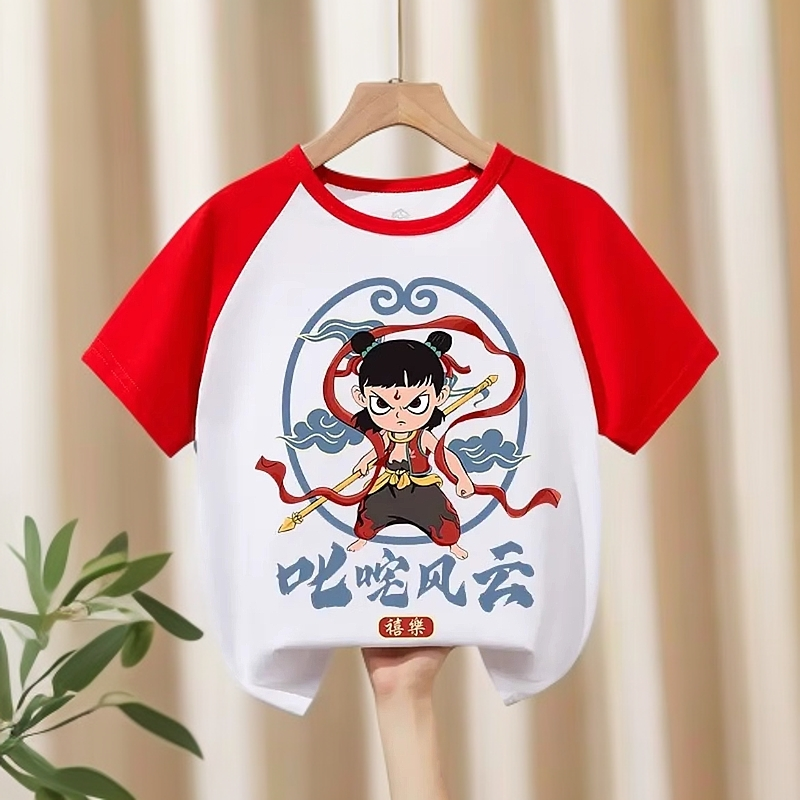 哪吒之魔童闹海童装儿童短袖T恤二次元周边男童女童宝宝上衣半袖