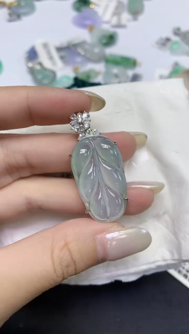 颈饰未镶嵌翡翠天然缅甸翡翠A货多样性发一件