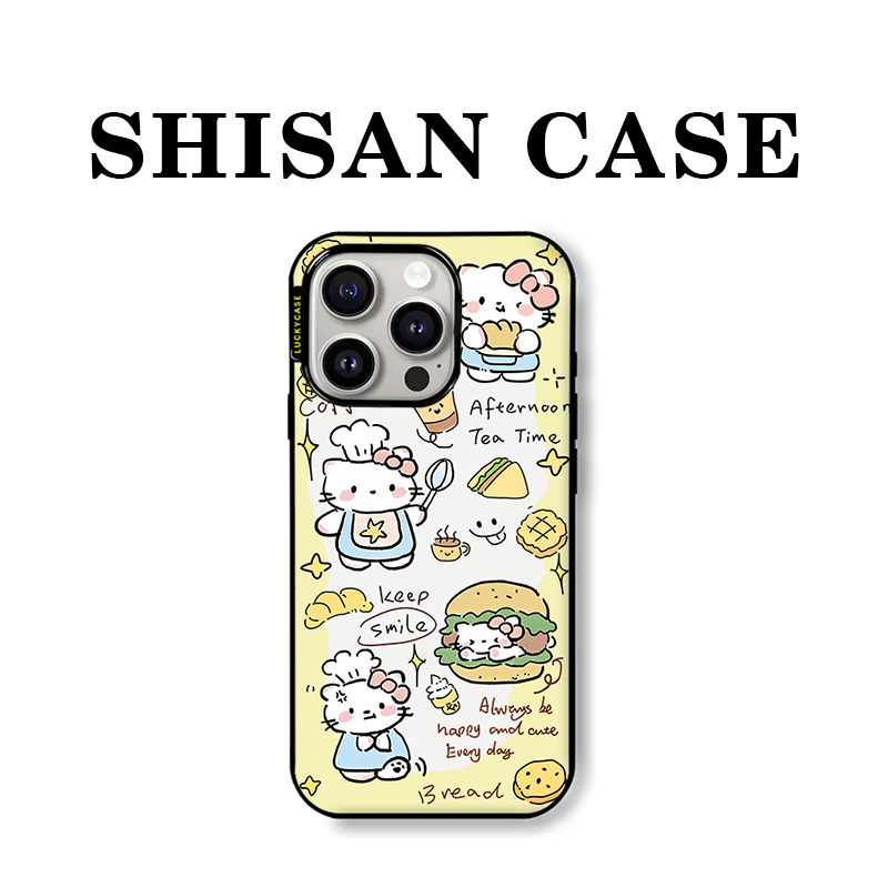 SHISAN CASE 原创〖KT茶时光〗适用苹果iPhone13-16Promax个性防摔