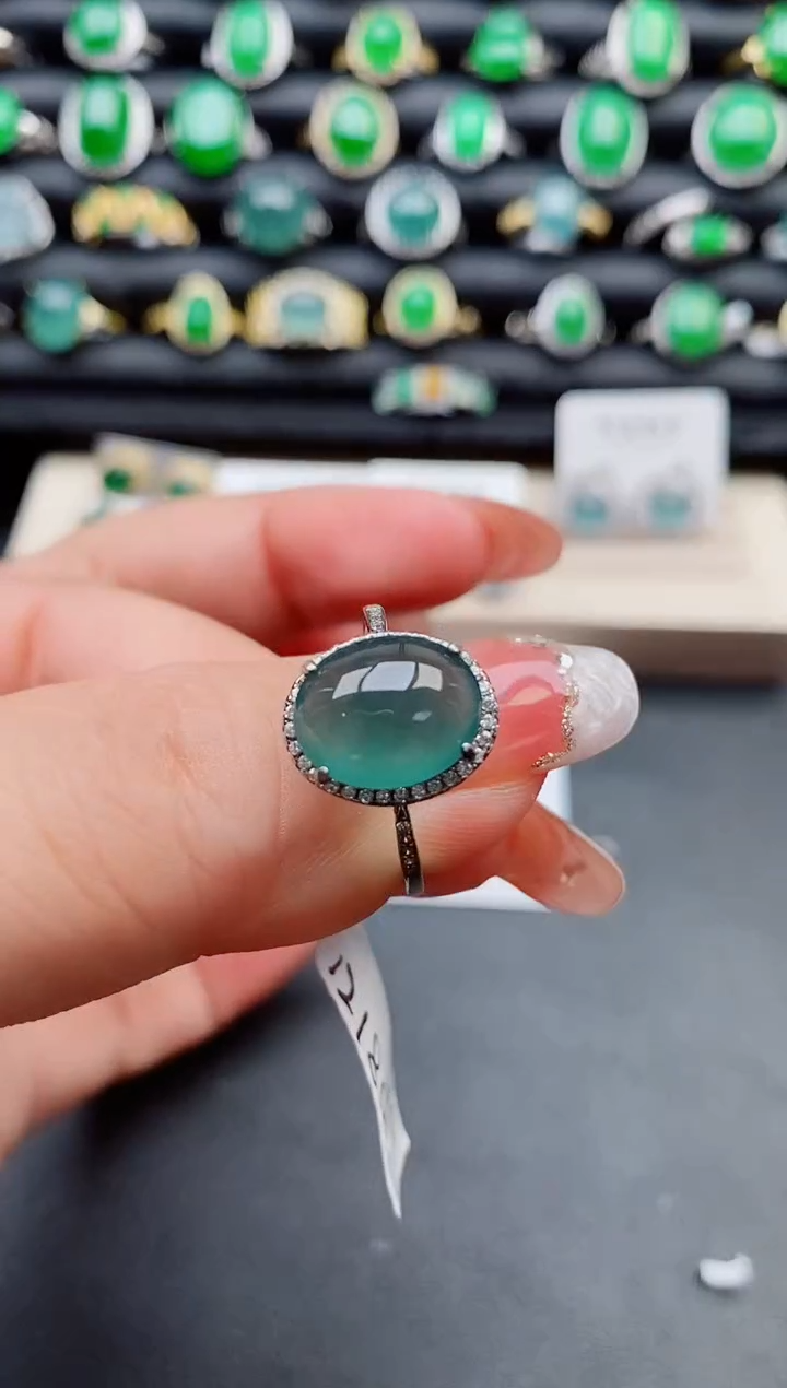 【闪购商品】翡翠戒指银S925镶嵌58080